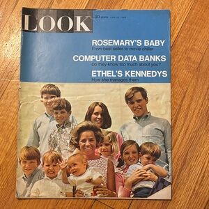 Vintage LOOK Magazine - June 25, 1968 - Ethel Kennedy & Rosemary's Baby